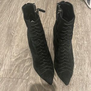 Barbara Bui black suede ankle booties